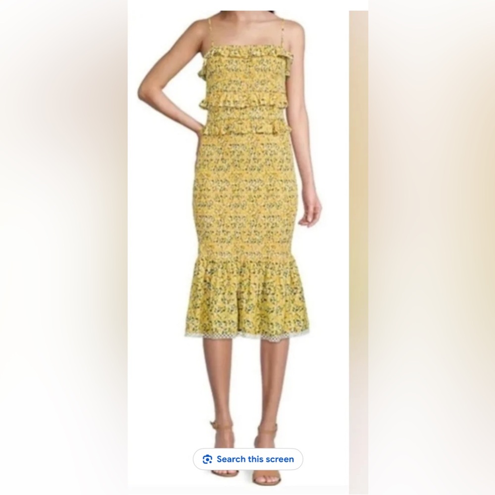 Antonio Melani Adalee yellow lemon print midi dress  NWT SIZE 4